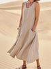 Zoe | Robe Maxi Sans Manches Femme avec Poche Casual