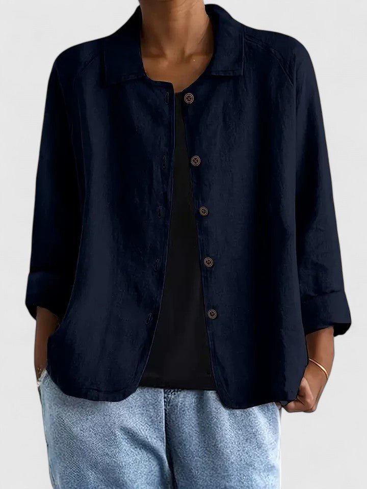 Luna | Cotton Button-Up Cardigan Relaxed Fit Long Sleeve