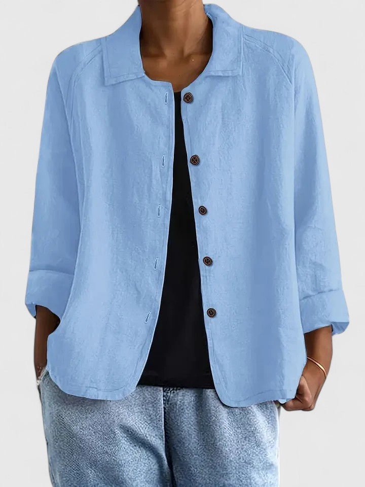 Luna | Cotton Button-Up Cardigan Relaxed Fit Long Sleeve