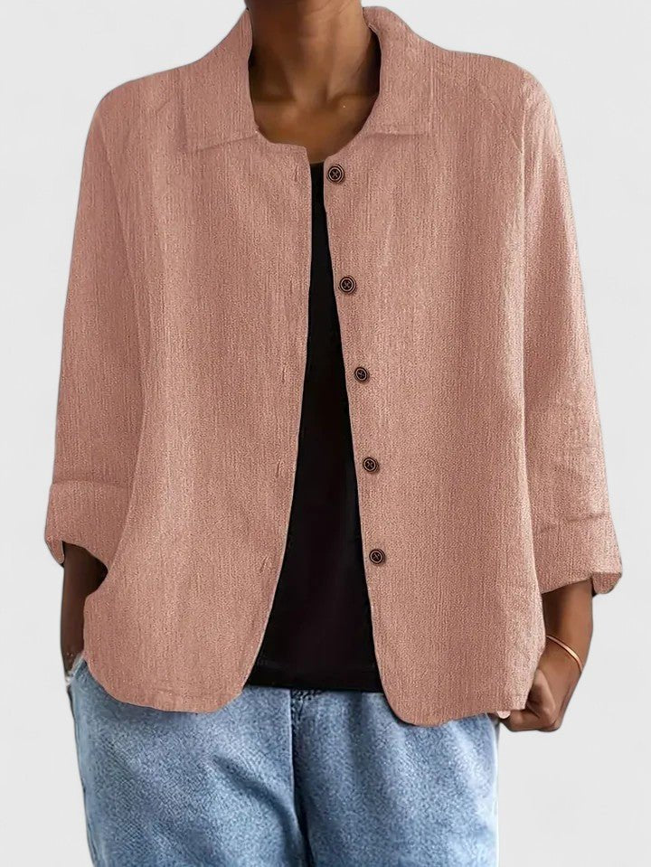 Luna | Cotton Button-Up Cardigan Relaxed Fit Long Sleeve