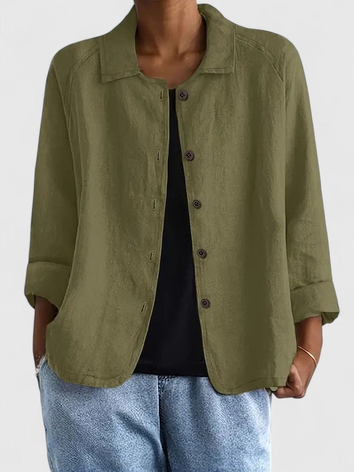 Luna | Cotton Button-Up Cardigan Relaxed Fit Long Sleeve