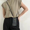 Coque de téléphone en cuir crossbody avec cordon de clés et support de carte