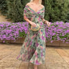 Madison | Robe Midi Chiffon Sans Épaule Froncée Torsadée