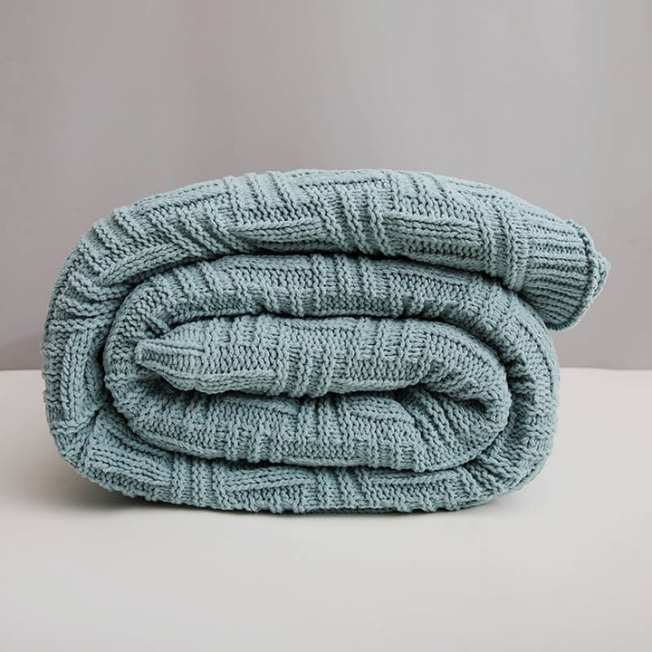 ChaleureuxCocoon - Couverture en Tricot Double Couche Épais et Doux