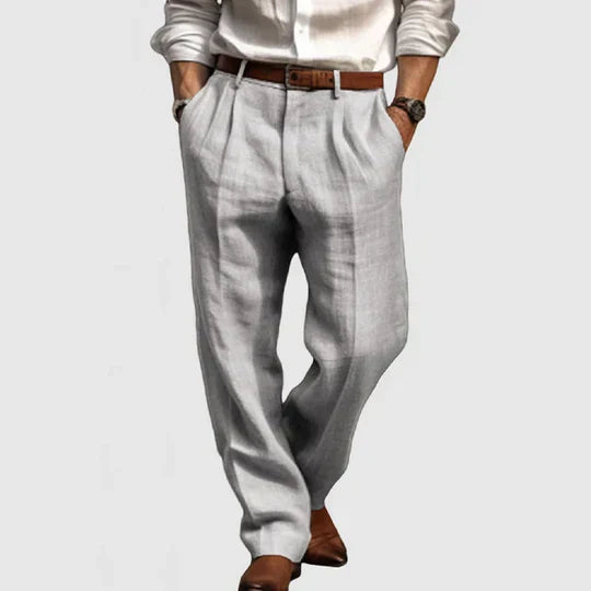 Pantalons Casual en Coton-Lin pour Hommes – Élégance Détendue pour un Confort Quotidien