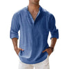 Caleb | Chemise en lin pour homme à manches longues avec col grandad