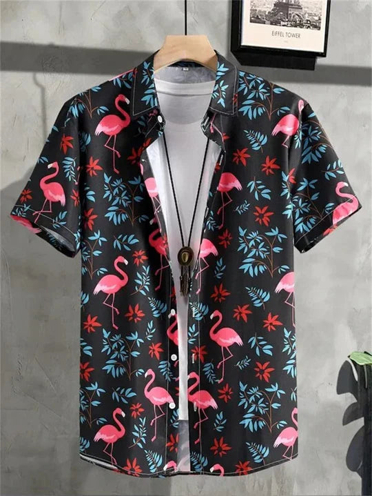 Chemise hawaïenne imprimée fleur 3D style vibrant pour jours détendus