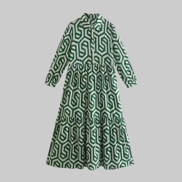 Robe géométrique femme à manches longues