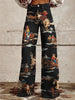 Grace | Pantalons en denim à imprimé western taille haute et jambes larges