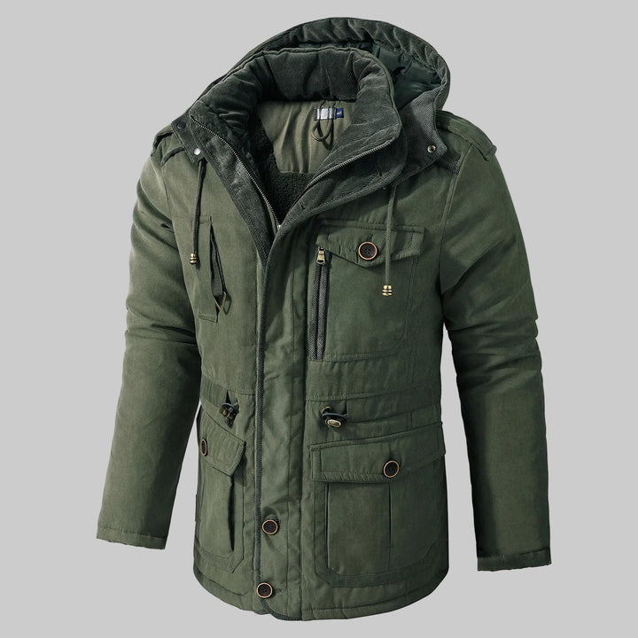 Veste d'hiver multi-poches pour hommes - Design polyvalent pour temps froid