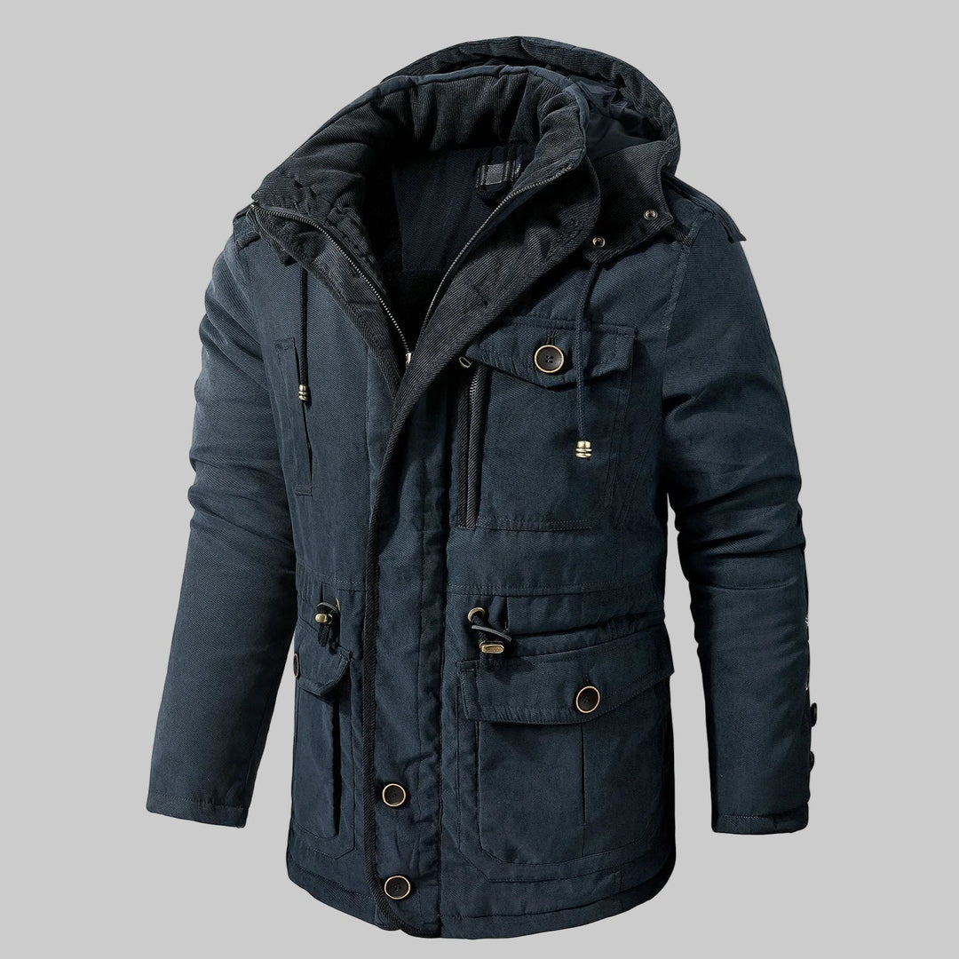 Veste d'hiver multi-poches pour hommes - Design polyvalent pour temps froid
