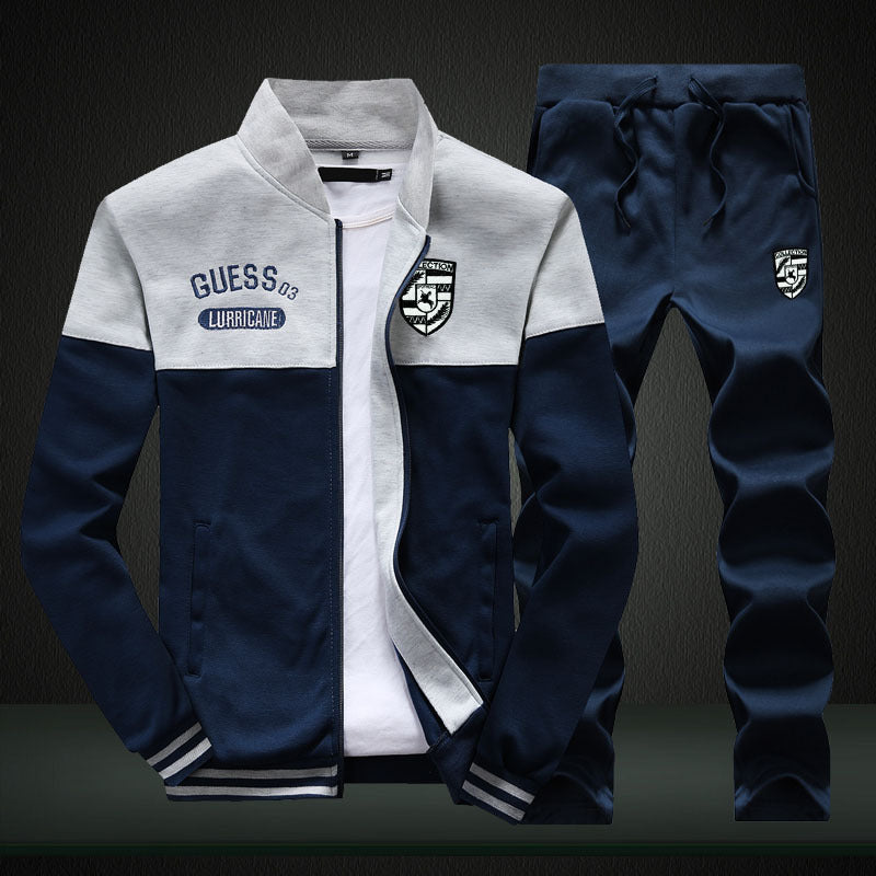 Survêtement Baseball Homme Sportif en Blanc et Bleu