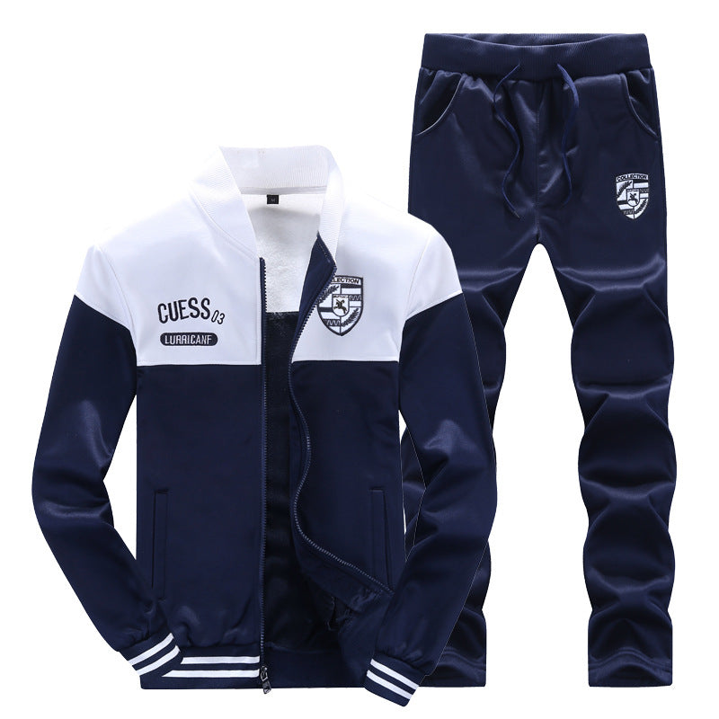 Survêtement Baseball Homme Sportif en Blanc et Bleu