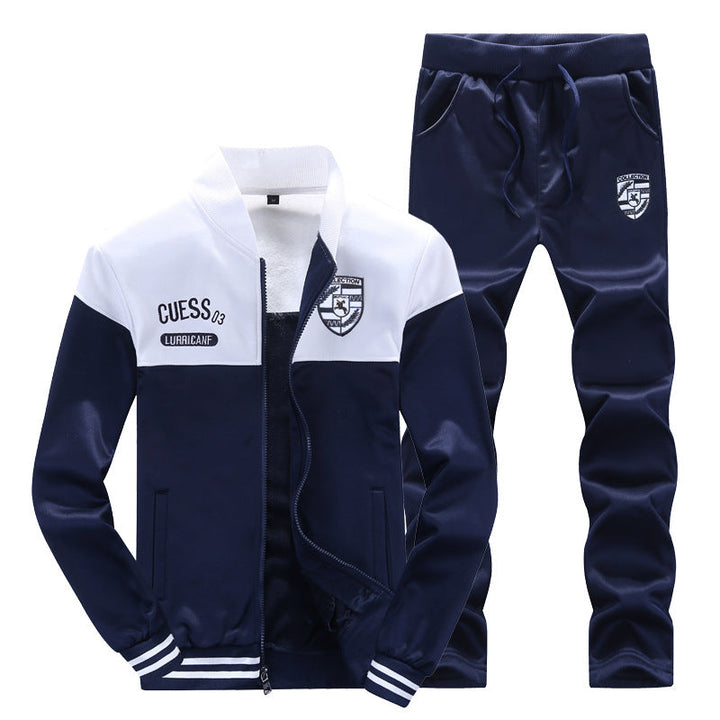 Survêtement Baseball Homme Sportif en Blanc et Bleu