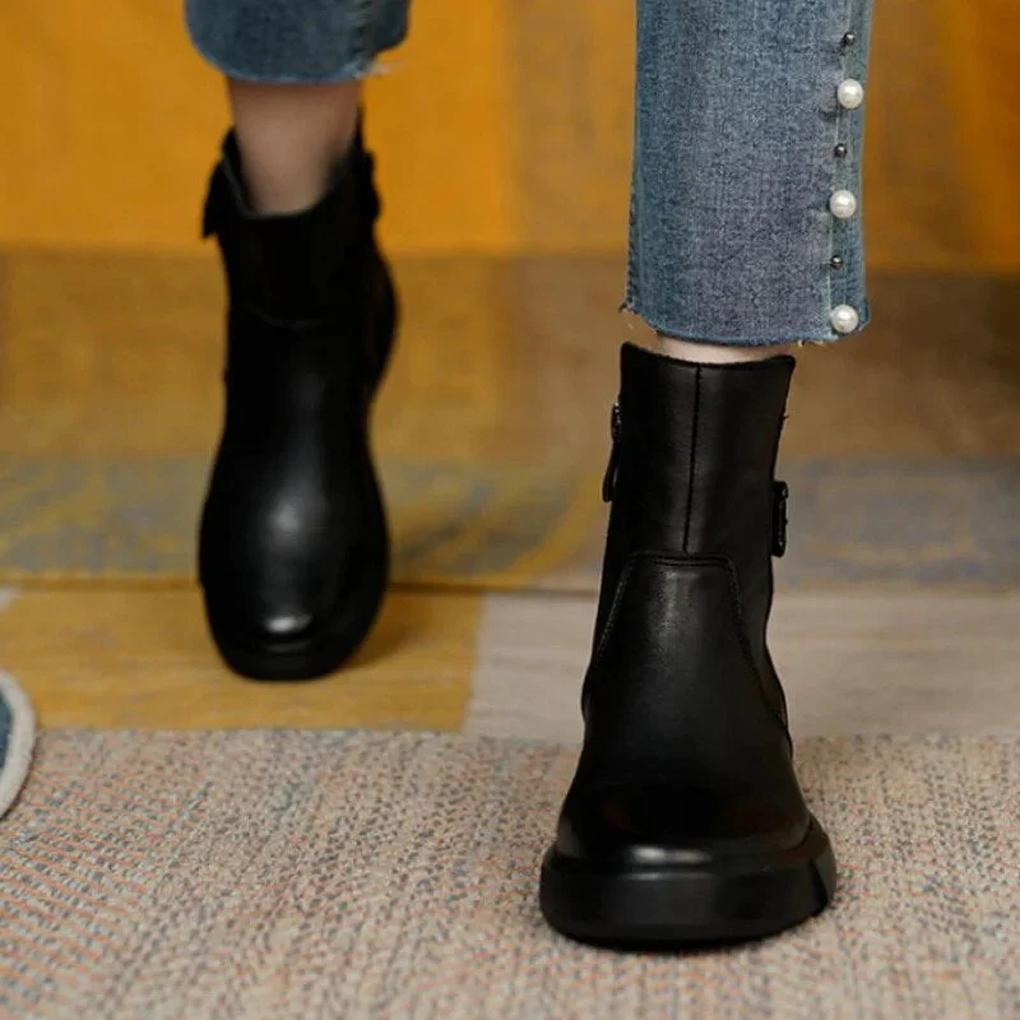Bottes de Cheville Vintage – Style Rétro avec Touche Moderne