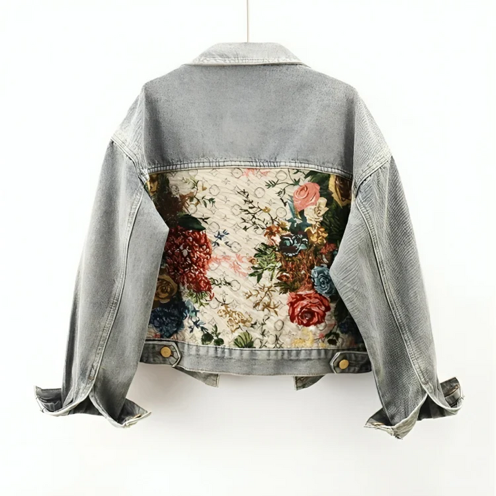 Veste en denim florale pour femmes