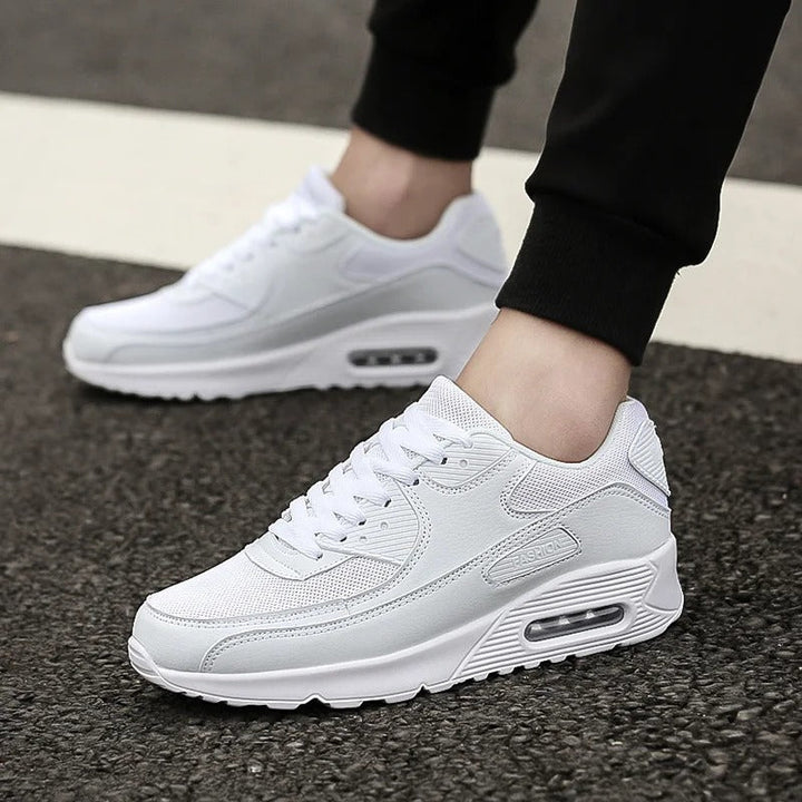 Baskets Haut Semelle en Cuir Blanc pour Hommes | Style Urbain Sleek
