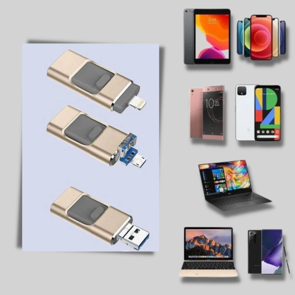 Clé USB 4-en-1 – Solution de stockage multi-connecteur