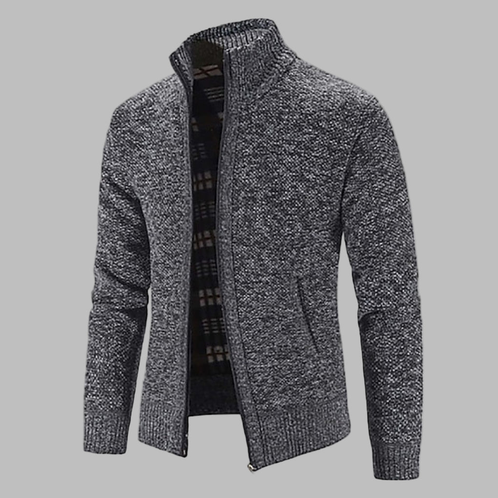 Pull en maille zipper chic pour hommes