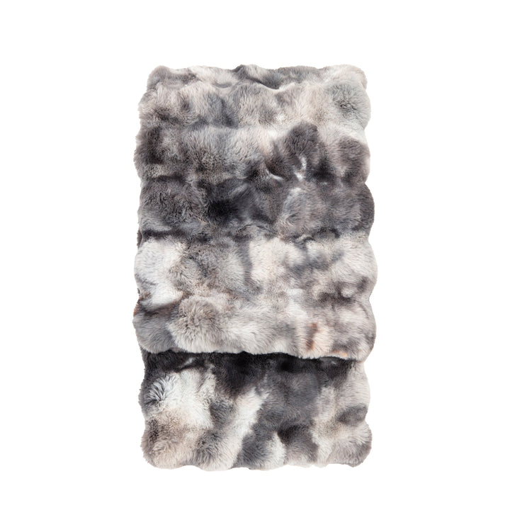 CocoonChic - Plaid en Fausse Fourrure Marbrée Grise et Blanche pour un Toucher Luxe