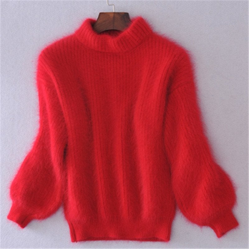 Pull Col Roulé en Mohair