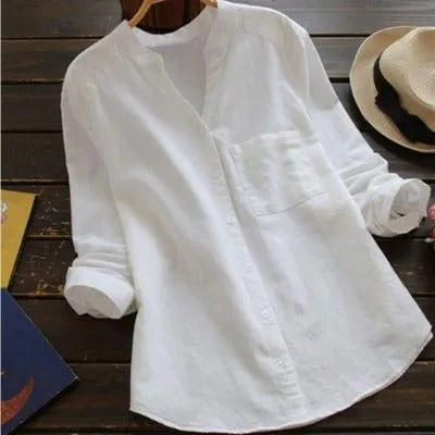 Chemise en lin et coton pour femme