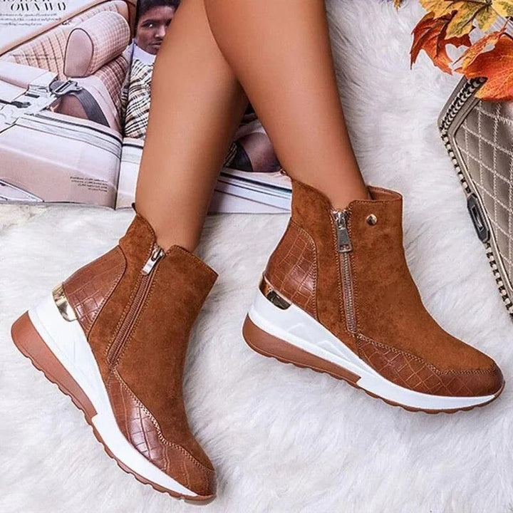 Bottes Cheville en Cuir Orthopédiques Mi-Hauteur