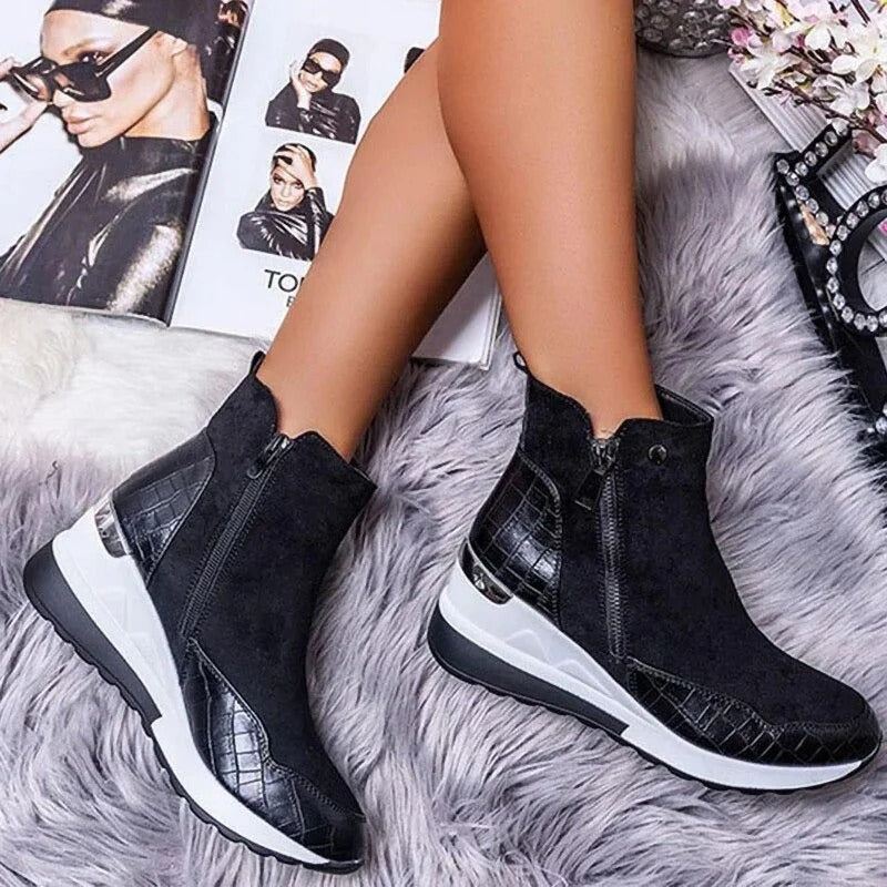 Bottes Cheville en Cuir Orthopédiques Mi-Hauteur