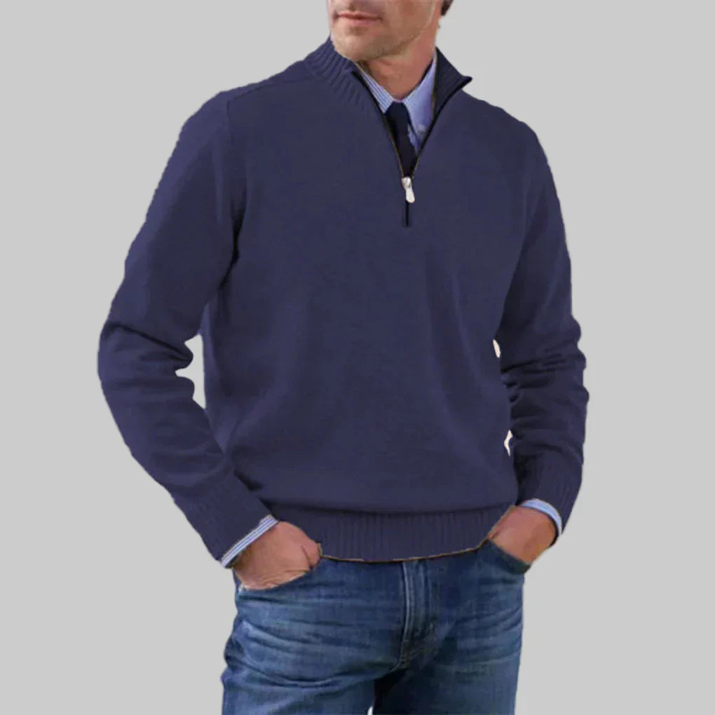 Pull à demi-zip pour homme – Style superposé avec attrait saisonnier