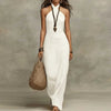 Evelyn | Robe Maxi Halter Col Croisé Sans Manches Bohémien