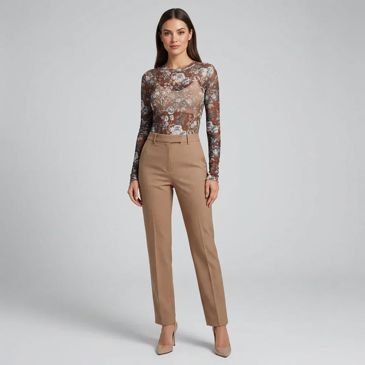 Haut en dentelle transparente en mesh