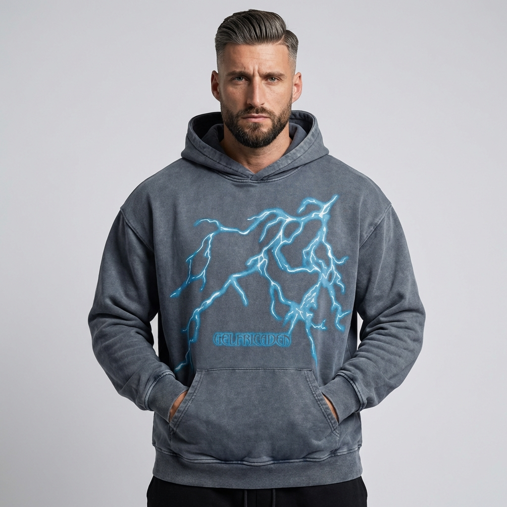 Sweat à capuche graphique unisexe oversize impression 3D