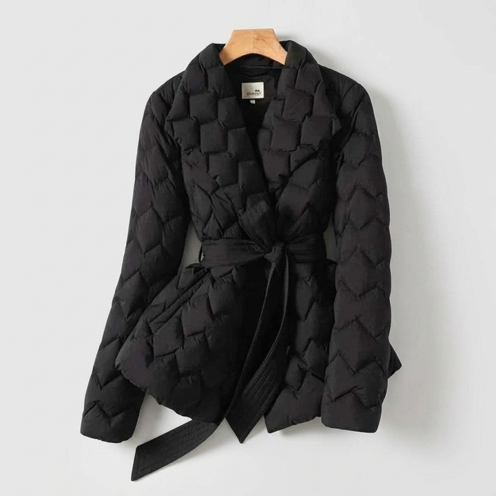 Manteau en doudoune femme avec ceinture
