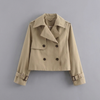 Veste trench courte pour femmes avec double boutons