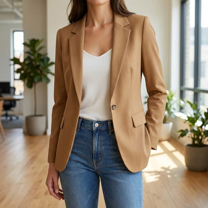 Blazer Tailleur Femme à Bouton Simple