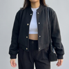 Veste Bomber Coupée Bouton Devant