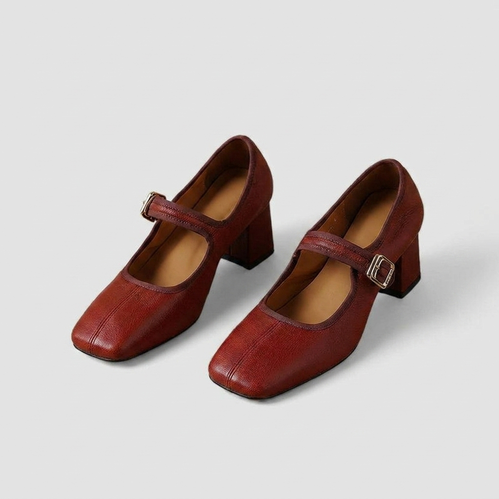 Slingbacks à Talons Bloqués Classiques – Détail de Sangle à Bout Fermé