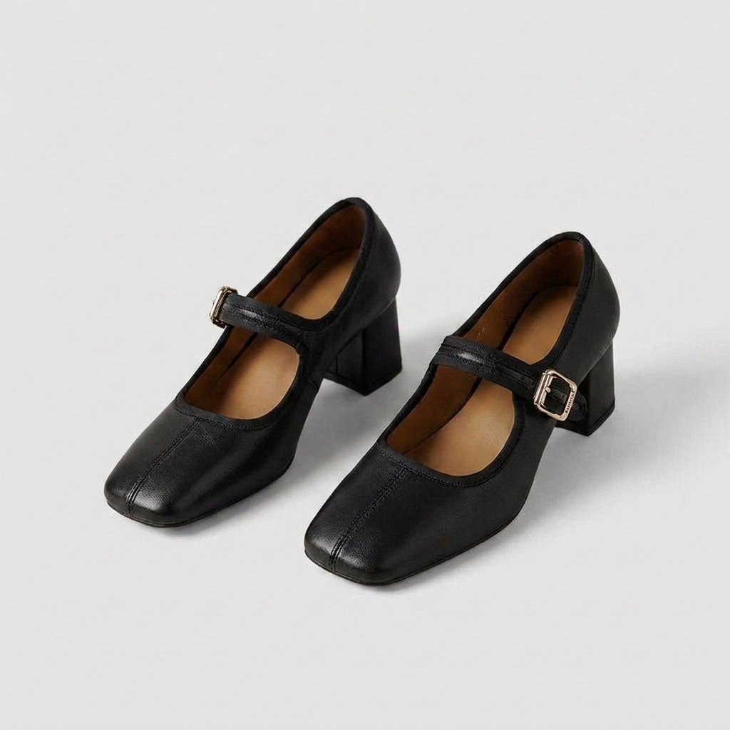 Slingbacks à Talons Bloqués Classiques – Détail de Sangle à Bout Fermé