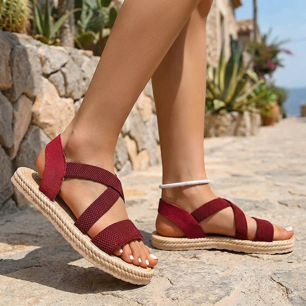 Sandales Tissées – Chic Strappy Été Flats