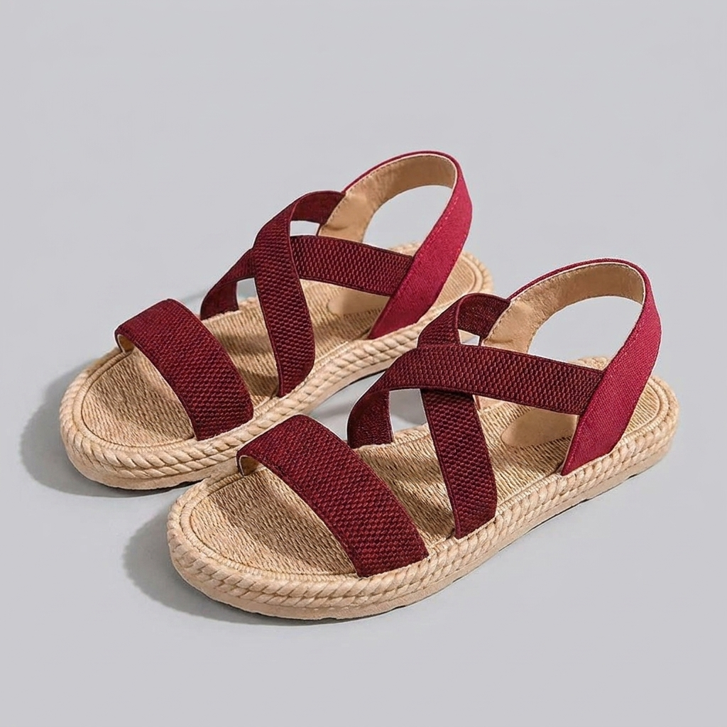 Sandales Tissées – Chic Strappy Été Flats