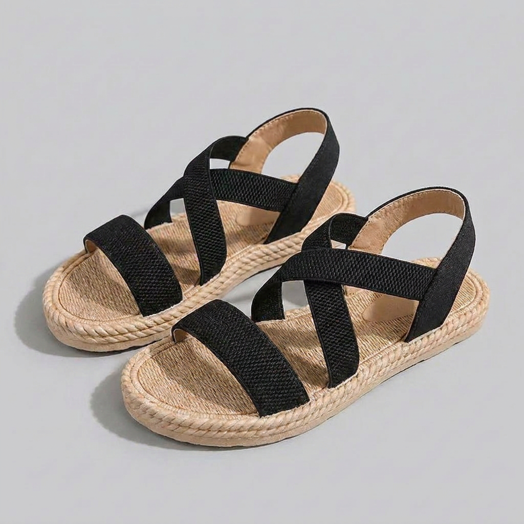 Sandales Tissées – Chic Strappy Été Flats