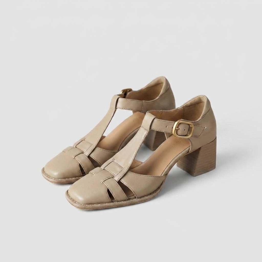 Talons Bloc T-Strap Classiques – Pumps Quotidiens à orteil fermé