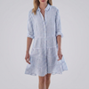Robe Midi Bouton Rayée Devant