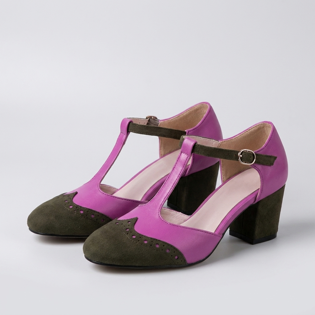 Les escarpins à talons blocs avec sangle en T apportent une élégance aux looks chics et habillés