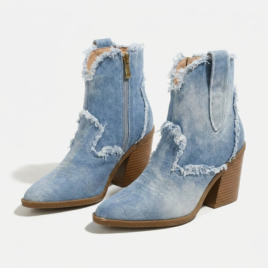 Bottes à talons blocs pour cheville
