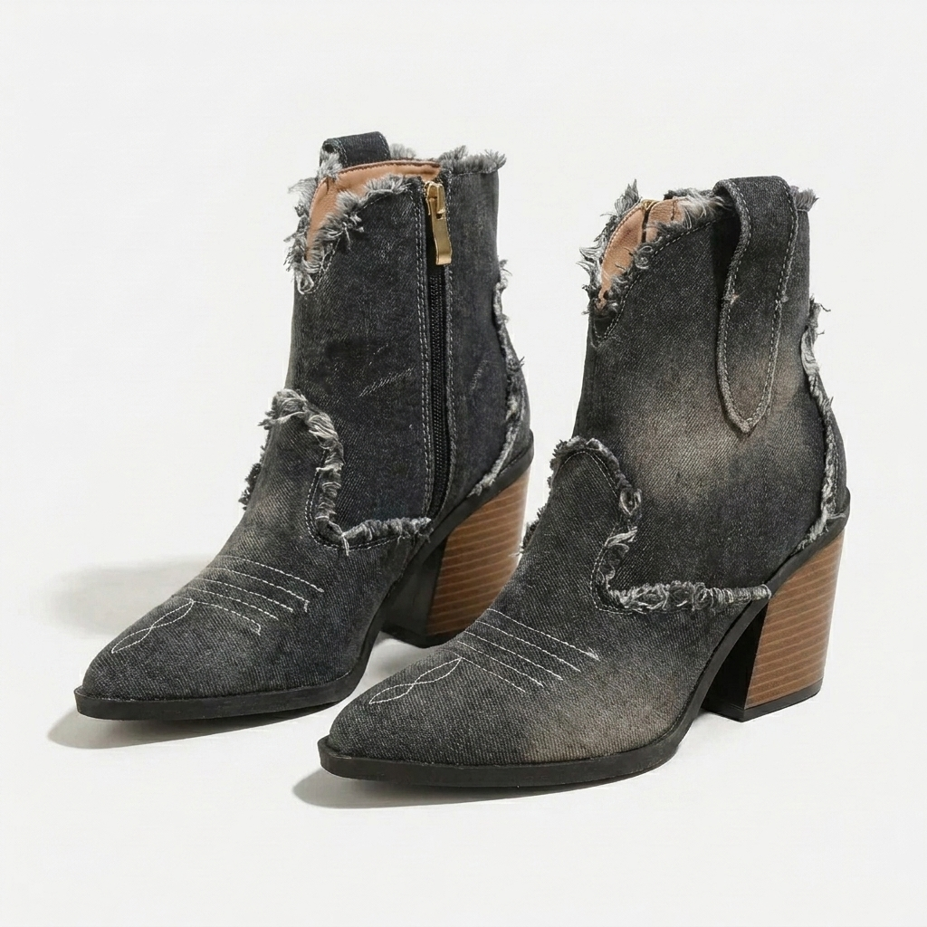 Bottes à talons blocs pour cheville