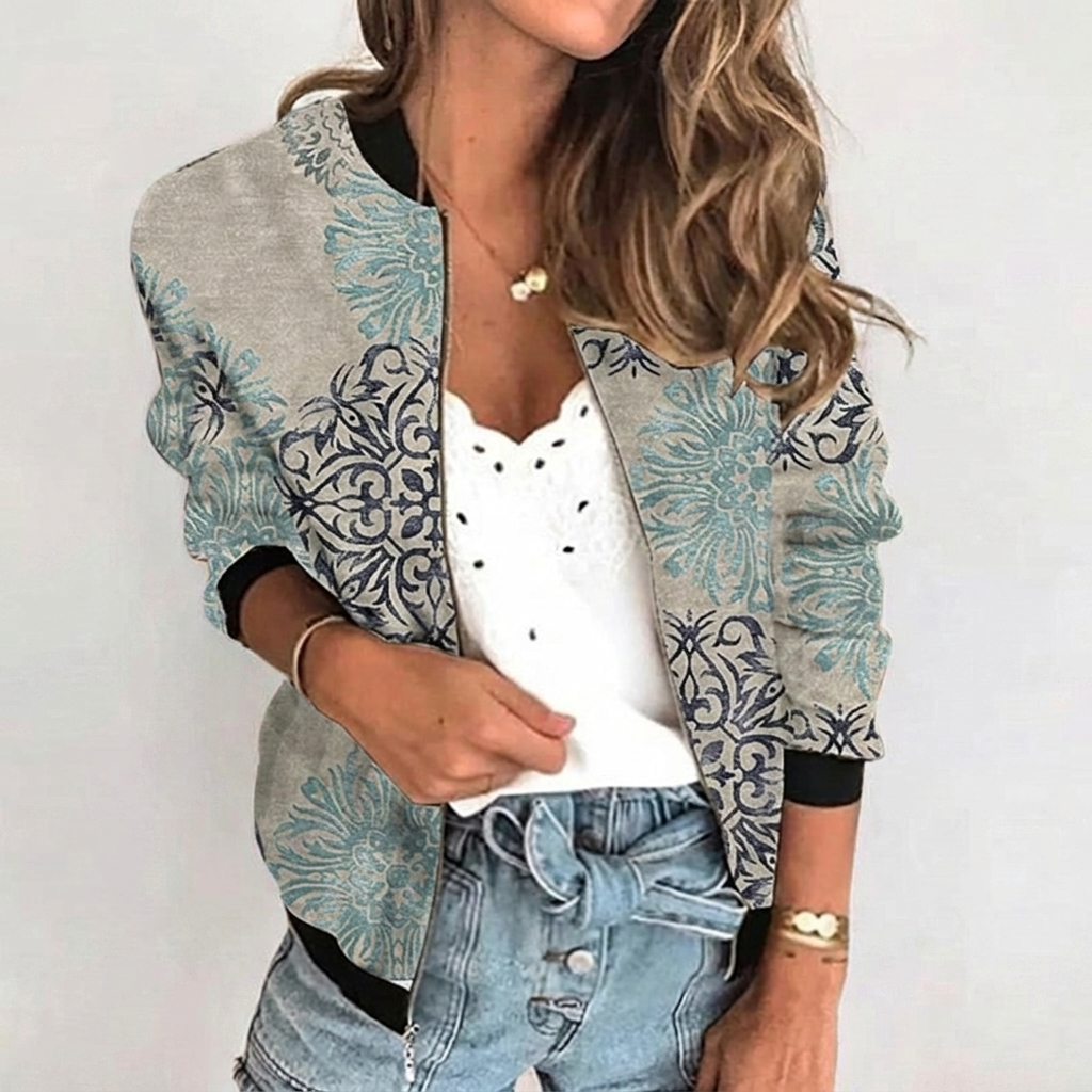 Veste Bomber Florale pour Femmes