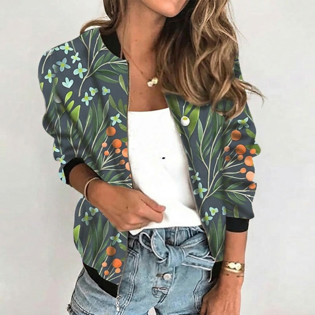 Veste Bomber Florale pour Femmes