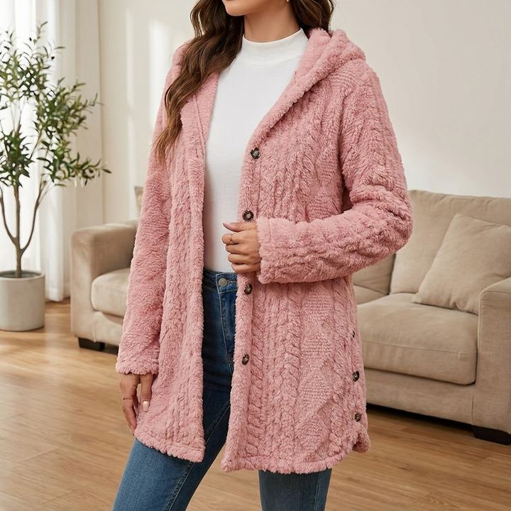 Cardigan avec capuche en peluche