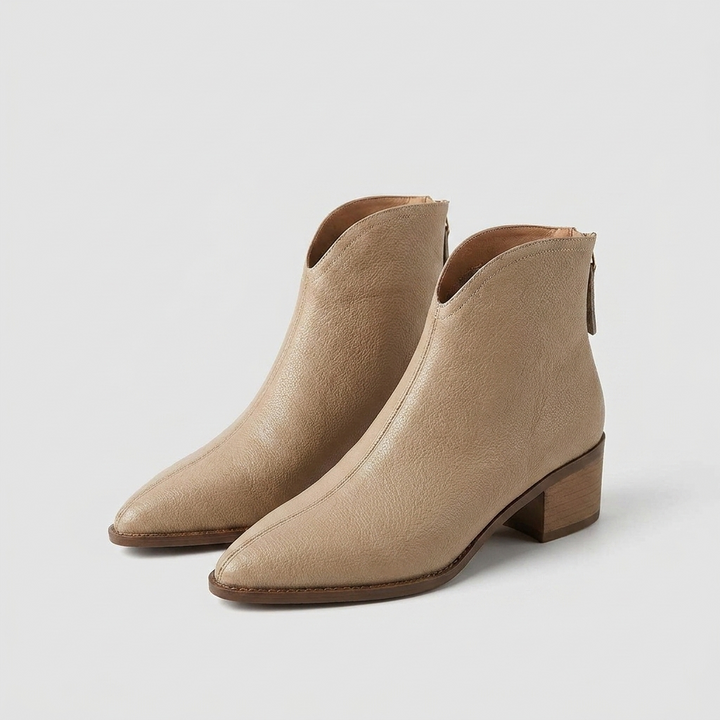 Bottes de Cheville pour Femmes | Talon Bloc avec Design à Orteil Pointu